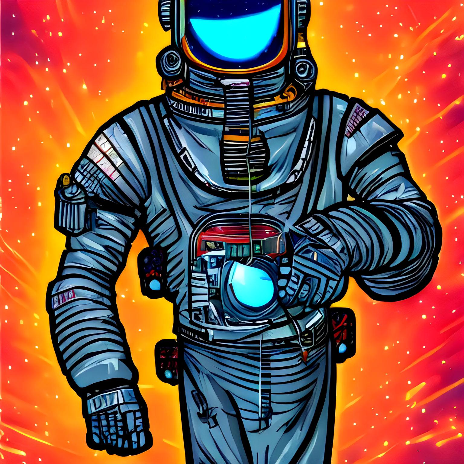 Spacemen in space suit trippin in space
