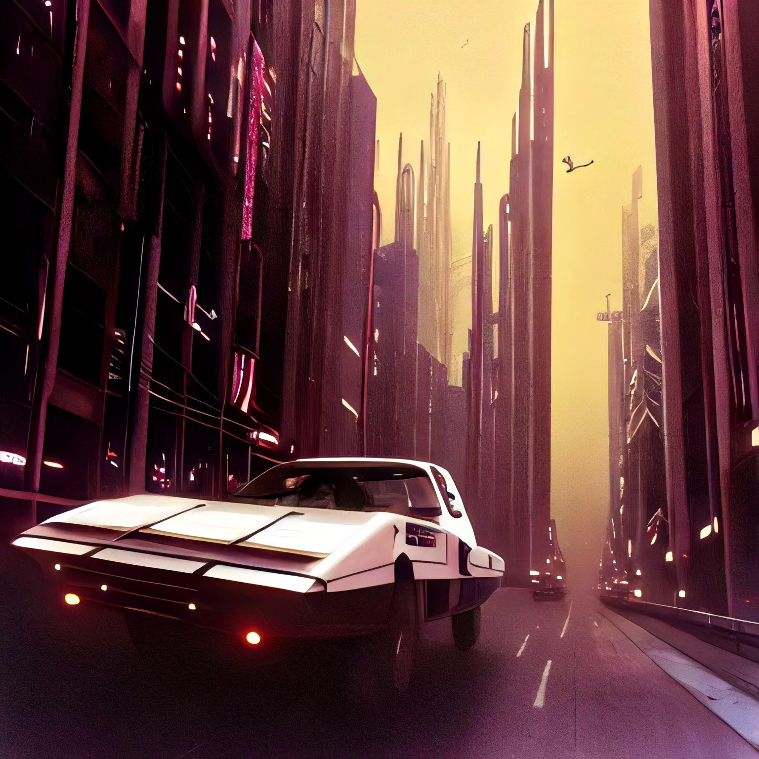 Driving in night city